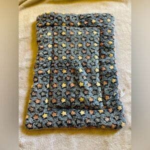 Cat Bed Mat Blanket Thickened  Dark Blue Star / M:19.29inch*12.6inch